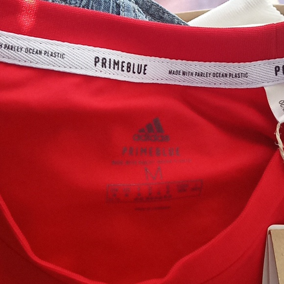 ADIDAS women's short sleeve academy Primblue recycled ocean plastic t-shirt sz M - Picture 5 of 6